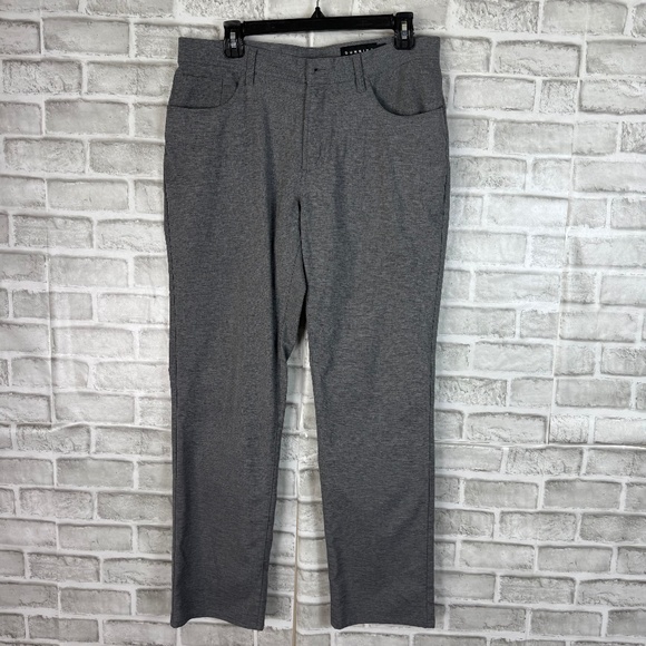 Dunning Golf Dark Heather Gray 5 Pocket Traveler Golf Pants Mens 32 x 30 FLAWED - Picture 1 of 9